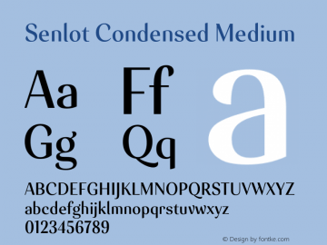 Senlot-CondensedMedium Version 1.000 Font Sample