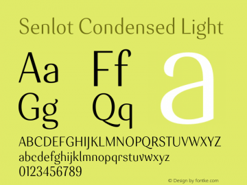 Senlot-CondensedLight Version 1.000 Font Sample