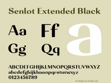 Senlot-ExtendedBlack Version 1.000 Font Sample