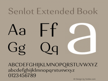 Senlot-ExtendedBook Version 1.000 Font Sample