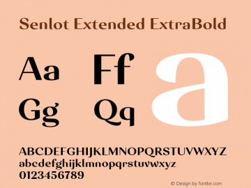 Senlot-ExtendedExtraBold Version 1.000 Font Sample