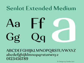 Senlot-ExtendedMedium Version 1.000图片样张