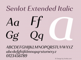Senlot-ExtendedItalic Version 1.000图片样张