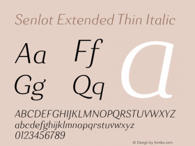 Senlot-ExtendedThinItalic Version 1.000图片样张