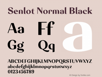 Senlot-NormalBlack Version 1.000 Font Sample