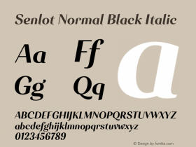 Senlot-NormalBlackItalic Version 1.000图片样张