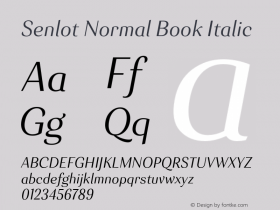 Senlot-NormalBookItalic Version 1.000图片样张