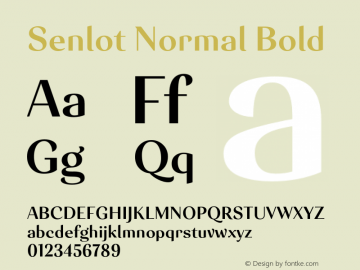 Senlot-NormalBold Version 1.000 Font Sample