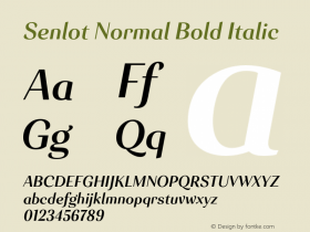 Senlot-NormalBoldItalic Version 1.000图片样张