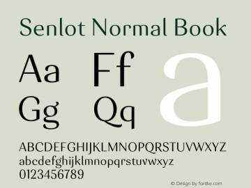 Senlot-NormalBook Version 1.000 Font Sample