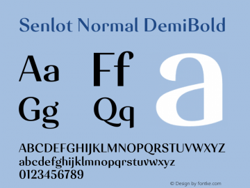 Senlot-NormalDemiBold Version 1.000 Font Sample