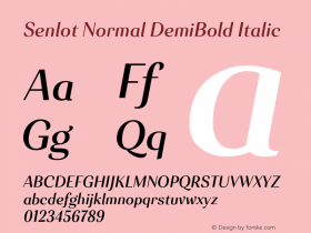 Senlot-NormalDemiBoldItalic Version 1.000图片样张