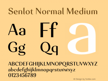 Senlot-NormalMedium Version 1.000 Font Sample