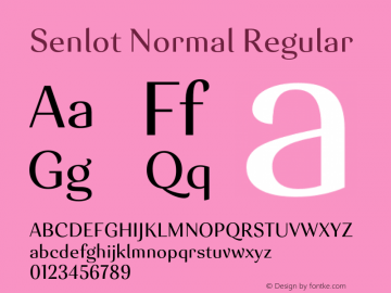 Senlot-NormalRegular Version 1.000 Font Sample