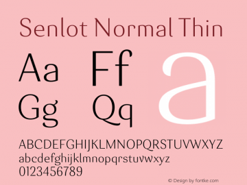 Senlot-NormalThin Version 1.000 Font Sample