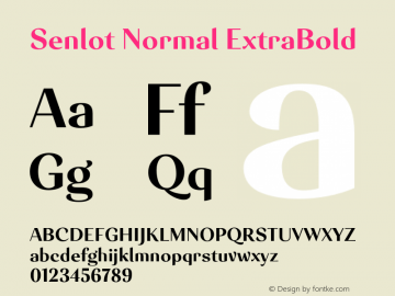 Senlot-NormalExtraBold Version 1.000 Font Sample