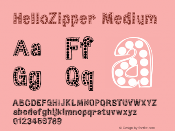 HelloZipper Medium Version 001.000 Font Sample