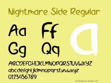 Nightmare Side Version 1.000 Font Sample