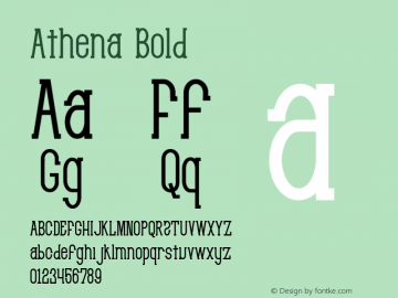 Athena Bold Version 1.000 Font Sample