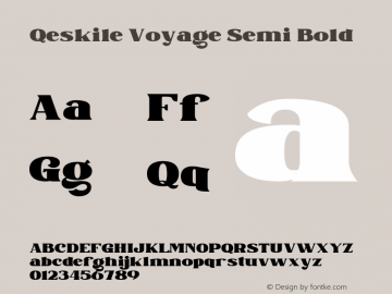 Qeskile Voyage Semi Bold Version 1.000图片样张