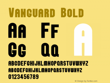 Vanguard Bold Version 1.000 Font Sample