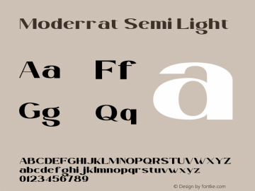 Moderrat Semi Light Version 1.000 Font Sample