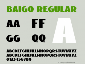 Baigo Regular Version 1.000 Font Sample