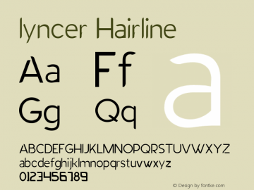 skyer Hairline Version 1.000 Font Sample