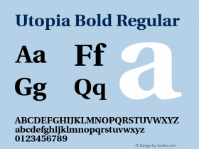 Utopia Bold Regular V.1.0 Font Sample