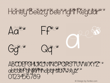 Honey Beezy bee right Version 1.00;March 5, 2019;FontCreator 11.5.0.2430 64-bit图片样张