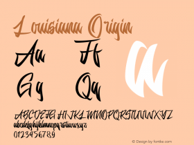 Louisiana Origin Version 1.00;August 7, 2020;FontCreator 12.0.0.2563 64-bit图片样张