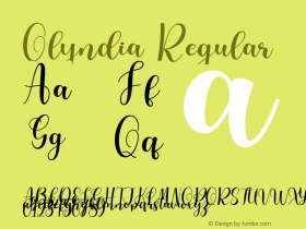 Olyndia Version 1.00;August 5, 2020;FontCreator 12.0.0.2567 32-bit Font Sample