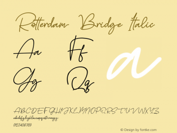 Rotterdam Bridge Italic Version 1.00;June 28, 2020;FontCreator 12.0.0.2567 64-bit Font Sample