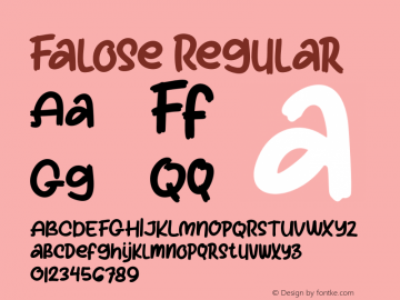 Falose Version 1.000 Font Sample