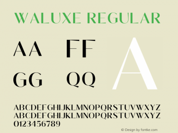 Waluxe Version 1.00;July 11, 2020;FontCreator 13.0.0.2643 64-bit Font Sample