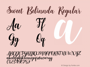 Sweet Belinnda Version 1.00;August 11, 2020;FontCreator 12.0.0.2563 64-bit Font Sample