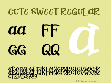 Cute Sweet Version 1.00;August 12, 2020;FontCreator 13.0.0.2648 32-bit Font Sample