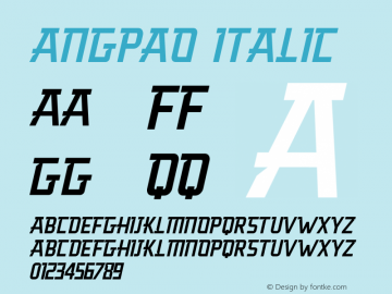 ANGPAO Italic Version 1.00;July 7, 2020;FontCreator 11.5.0.2422 64-bit图片样张
