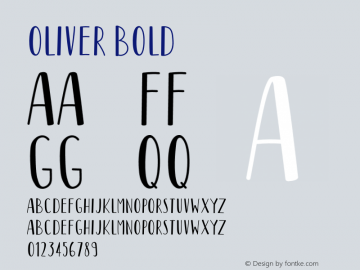 Oliver Bold Version 1.002;Fontself Maker 3.5.1图片样张