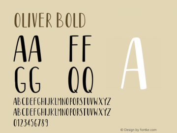 Oliver Bold Version 1.002;Fontself Maker 3.5.1图片样张