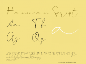 Hanooman Script Version 1.008;Fontself Maker 3.5.1图片样张