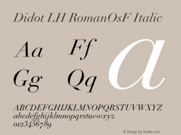 Didot LH RomanOsF Italic V.1.0图片样张