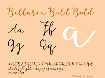 Bellaria-Bold Version 001.001 Font Sample