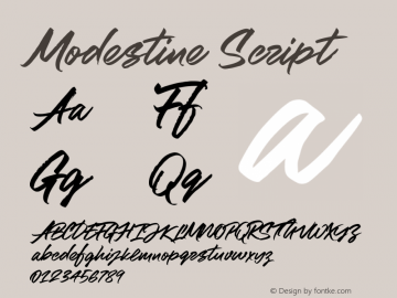 Modestine Script Version 1.000 Font Sample