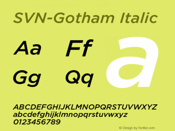 SVN-GothamItalic Version 001.000图片样张