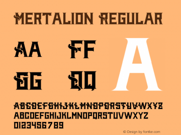 Mertalion Version 1.00;August 5, 2020;FontCreator 12.0.0.2563 64-bit Font Sample