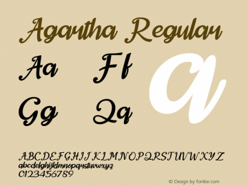 Agartha Version 1.00;August 12, 2020;FontCreator 12.0.0.2535 64-bit Font Sample