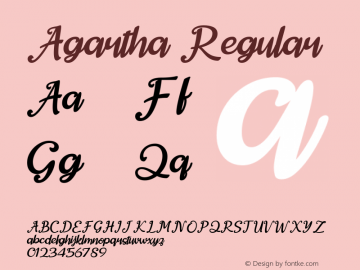 Agartha Version 1.00;August 12, 2020;FontCreator 12.0.0.2535 64-bit Font Sample