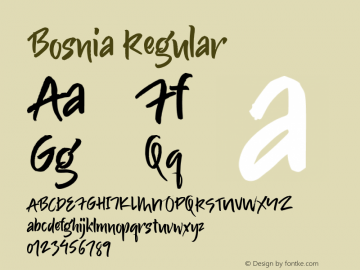 Bosnia Version 1.000 Font Sample