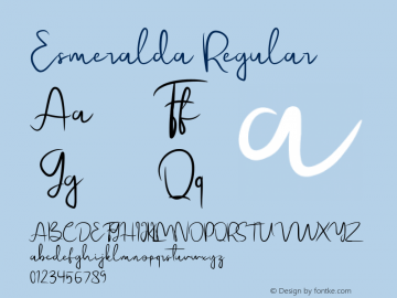 Esmeralda Version 1.000 Font Sample